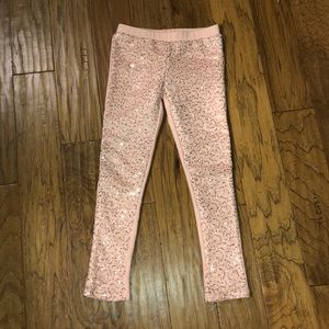 Joyfolie Girls Pink Sequin Leggings